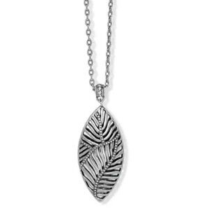 Brighton Palmetto Palm Leaf Silver Pendant Necklace  JM7285 NWT $118